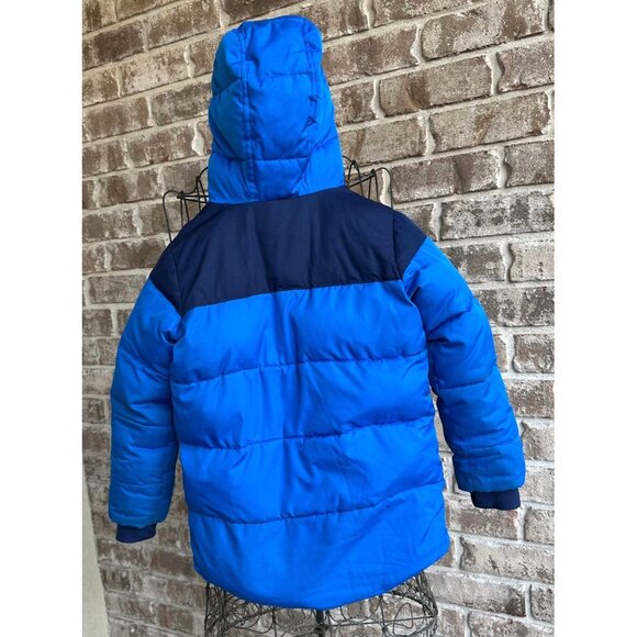 Lands End Boys Fleece Lined Coat Sz S Hooded Blue Zip Pockets Snow Ski R… - Picture 8 of 12